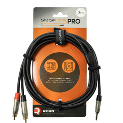 StageCore IPRO215 REAN 3.5mm Stereo Mini Jack Plug to 2x Male RCA