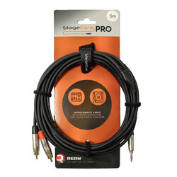 StageCore IPRO215 REAN 3.5mm Stereo Mini Jack Plug to 2x Male RCA