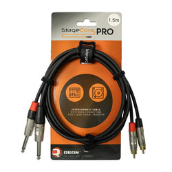 StageCore IPRO310 REAN 2x 6.35mm Mono Jack Plug 2x Male RCA Phono
