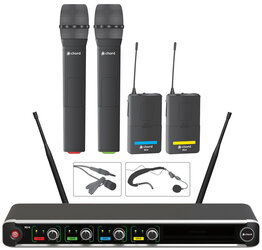 Chord NU4-C Quad UHF System 2 X Handheld+ 2X Belt Pack System CH70, EX Demo