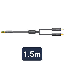 Av:link 3.5mm Mini Jack - 2 RCA Phono Cable / Lead, 1.5 Metre Long