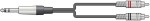 TRS Jack 6.35mm - 2 X RCA Phono Cable / Lead, 3m Chord 190.016