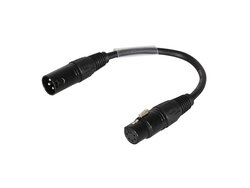 StageCore DMX Adaptor Cable, 3 Pin M XLR 5 Pin F XLR, 0.20m, Black, SCDMX3M-5F