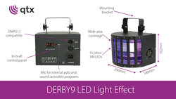 QTX DERBY 9: Classic LED Multi Colour Derby Effect, 151.605UK