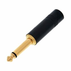 Neutrik / REAN NYS224BG MONO TS Jack Plug Gold Contacts, Black, NYS224BG