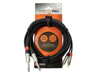 StageCore IPRO310 REAN 2x 6.35mm Mono Jack Plug 2x Male RCA Phono