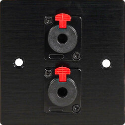 Eagle 2 X 6.3mm Jack Socket Wall Plate Metal, Black