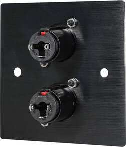Eagle 2 X 6.3mm Jack Socket Wall Plate Metal, Black