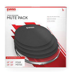 Evans SoundOff Drum Mute Pack, Standard (12 In,13 In,14 In,16 In), Black